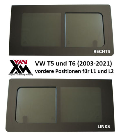 SET VW T5 T6 vordere Positionen Schiebefenster Seitenscheiben Camper Kasten